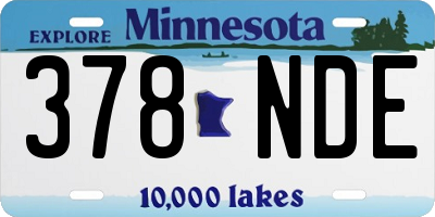 MN license plate 378NDE