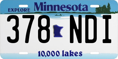 MN license plate 378NDI