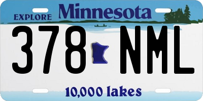 MN license plate 378NML