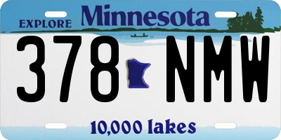 MN license plate 378NMW