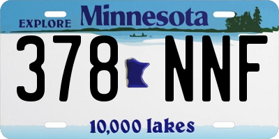 MN license plate 378NNF