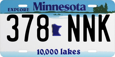 MN license plate 378NNK