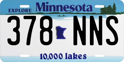 MN license plate 378NNS