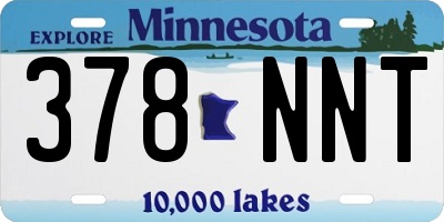 MN license plate 378NNT