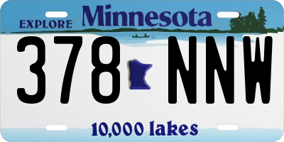 MN license plate 378NNW