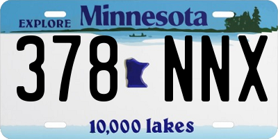 MN license plate 378NNX