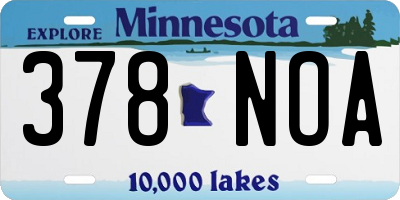 MN license plate 378NOA