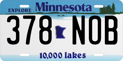 MN license plate 378NOB