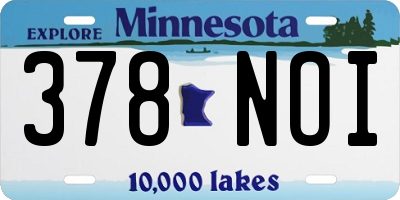 MN license plate 378NOI