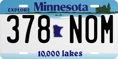 MN license plate 378NOM