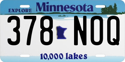 MN license plate 378NOQ
