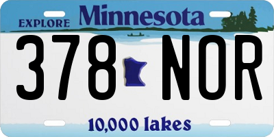 MN license plate 378NOR