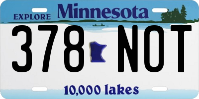 MN license plate 378NOT