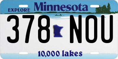 MN license plate 378NOU
