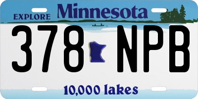 MN license plate 378NPB