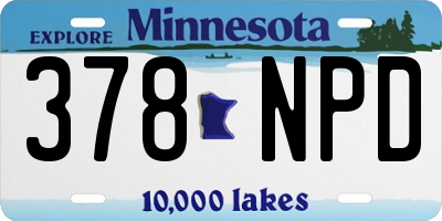 MN license plate 378NPD