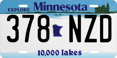MN license plate 378NZD