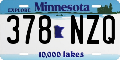 MN license plate 378NZQ