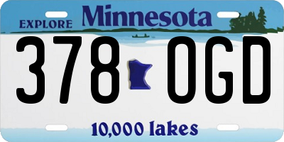 MN license plate 378OGD