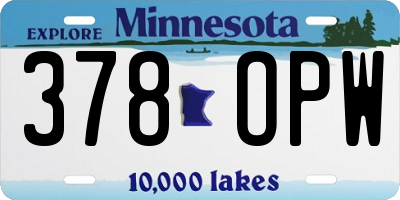 MN license plate 378OPW