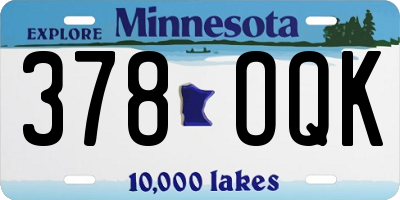 MN license plate 378OQK