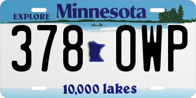 MN license plate 378OWP