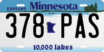 MN license plate 378PAS