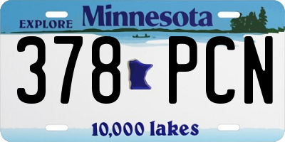 MN license plate 378PCN