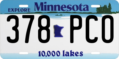MN license plate 378PCO