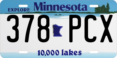 MN license plate 378PCX