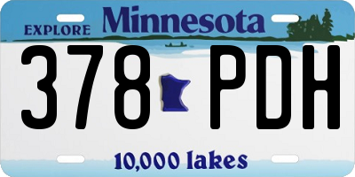 MN license plate 378PDH