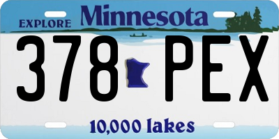 MN license plate 378PEX