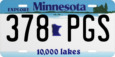 MN license plate 378PGS