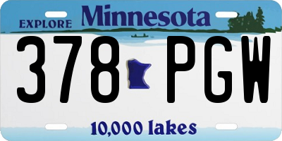 MN license plate 378PGW