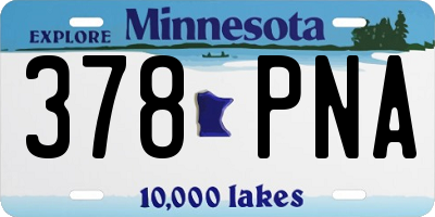 MN license plate 378PNA