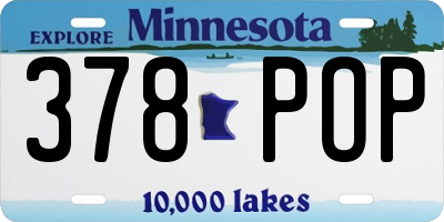 MN license plate 378POP
