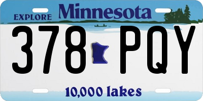 MN license plate 378PQY
