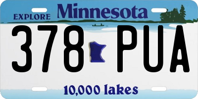 MN license plate 378PUA