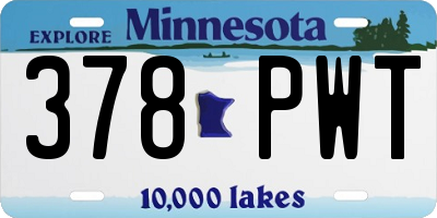 MN license plate 378PWT