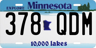 MN license plate 378QDM