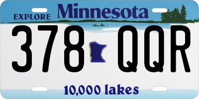 MN license plate 378QQR