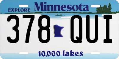 MN license plate 378QUI