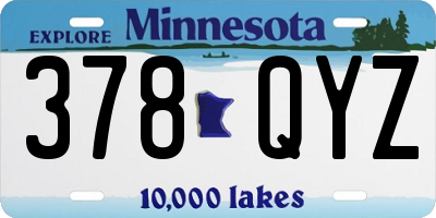 MN license plate 378QYZ