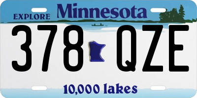 MN license plate 378QZE