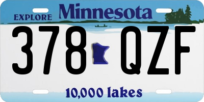 MN license plate 378QZF