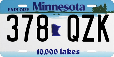 MN license plate 378QZK