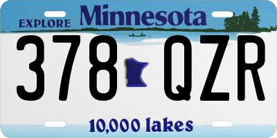 MN license plate 378QZR