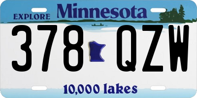 MN license plate 378QZW