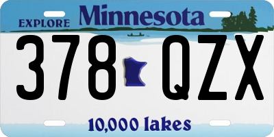 MN license plate 378QZX