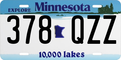 MN license plate 378QZZ